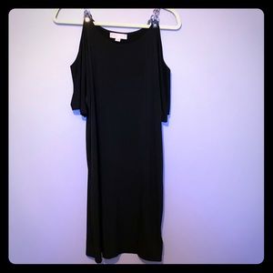 MK black cold shoulder dress
